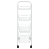 Carrello da Cucina con 4 Ripiani Bianco 46x26x64 cm in Ferro 336326