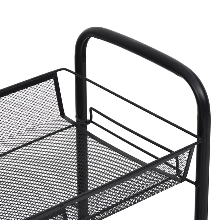 Carrello da Cucina con 5 Ripiani Nero 46x26x105 cm in Ferro 336328