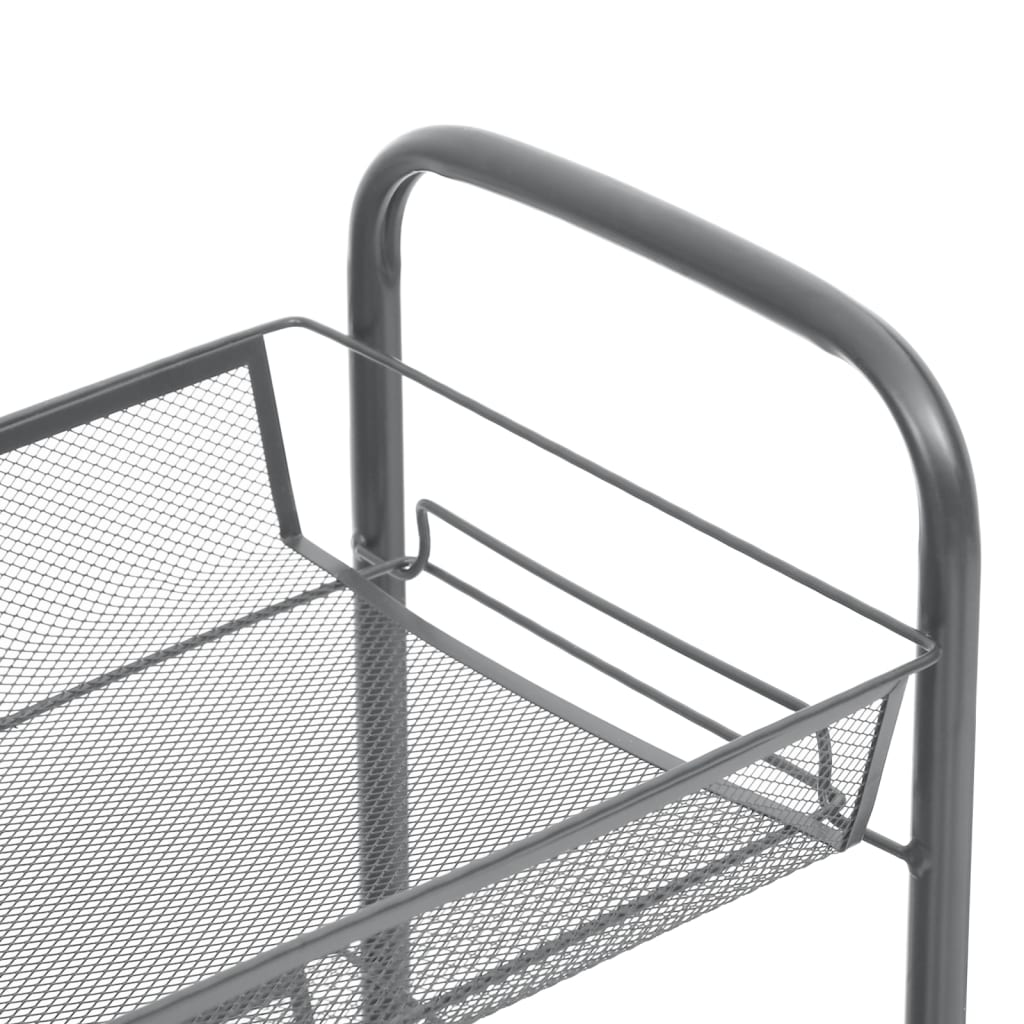 Carrello da Cucina con 5 Ripiani-Scaffale per Cucina Grigio 46x26x105 cm in Ferro