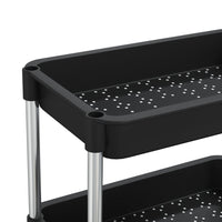 Carrello da Cucina 5 Ripiani-Scaffale per Cucina Nero 42x29x128 cm Ferro e ABS
