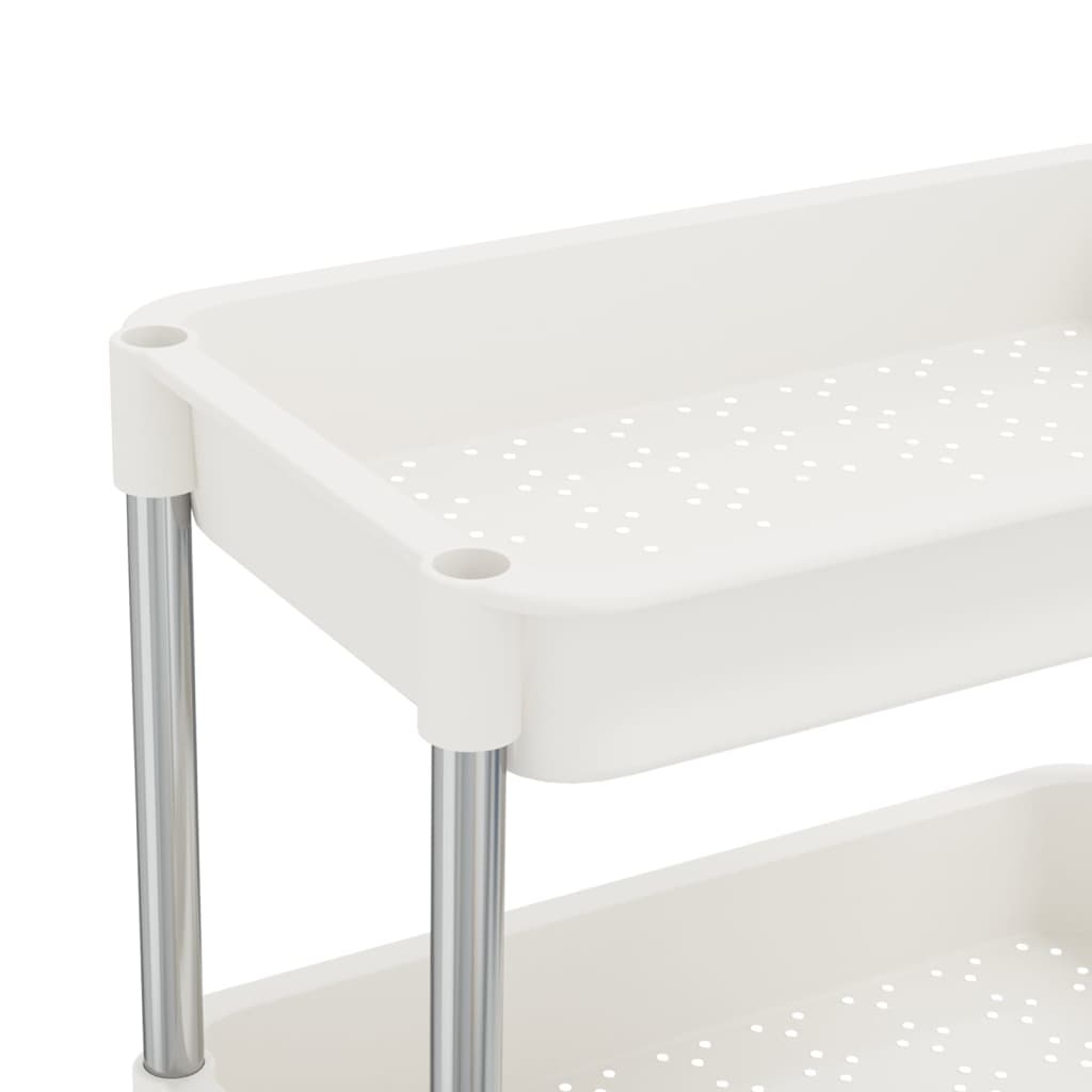 Carrello da Cucina 5 Ripiani-Scaffale per Cucina Bianco 42x29x128 cm Ferro e ABS