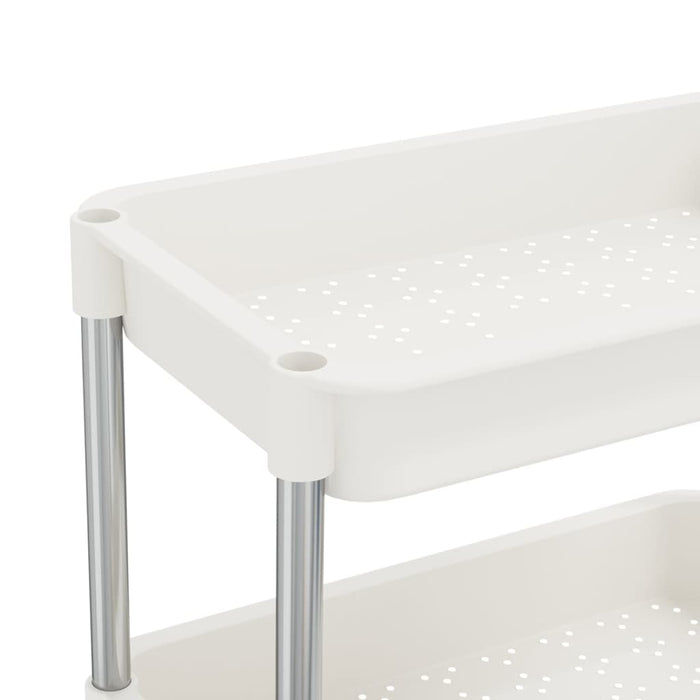 Carrello da Cucina 5 Ripiani-Scaffale per Cucina Bianco 42x29x128 cm Ferro e ABS