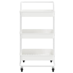 Carrello da Cucina 3 Ripiani Bianco 42x35x85 cm Ferro e ABS 336336