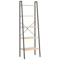 Scaffale Autoportante 5 Ripiani Marrone Chiaro Nero 56x35x174cm cod mxl 47659