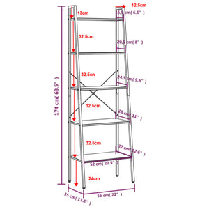 Scaffale Autoportante con 5 Ripiani Nero 56x35x174 cm 336369
