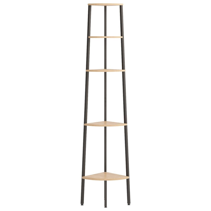 Scaffale Angolare 5 Livelli Marrone Chiaro Nero 45,5x31,5x180cm cod mxl 62698