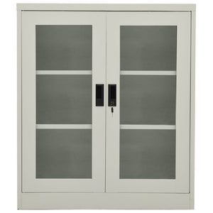 Armadio per Ufficio Grigio Chiaro 90x40x105 cm in Acciaio 335935