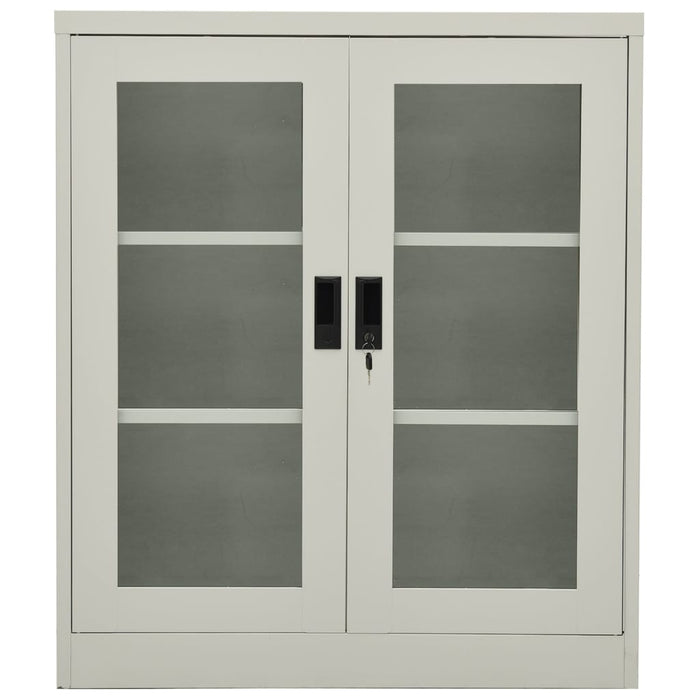 Armadio per Ufficio Grigio Chiaro 90x40x105 cm in Acciaio 335935