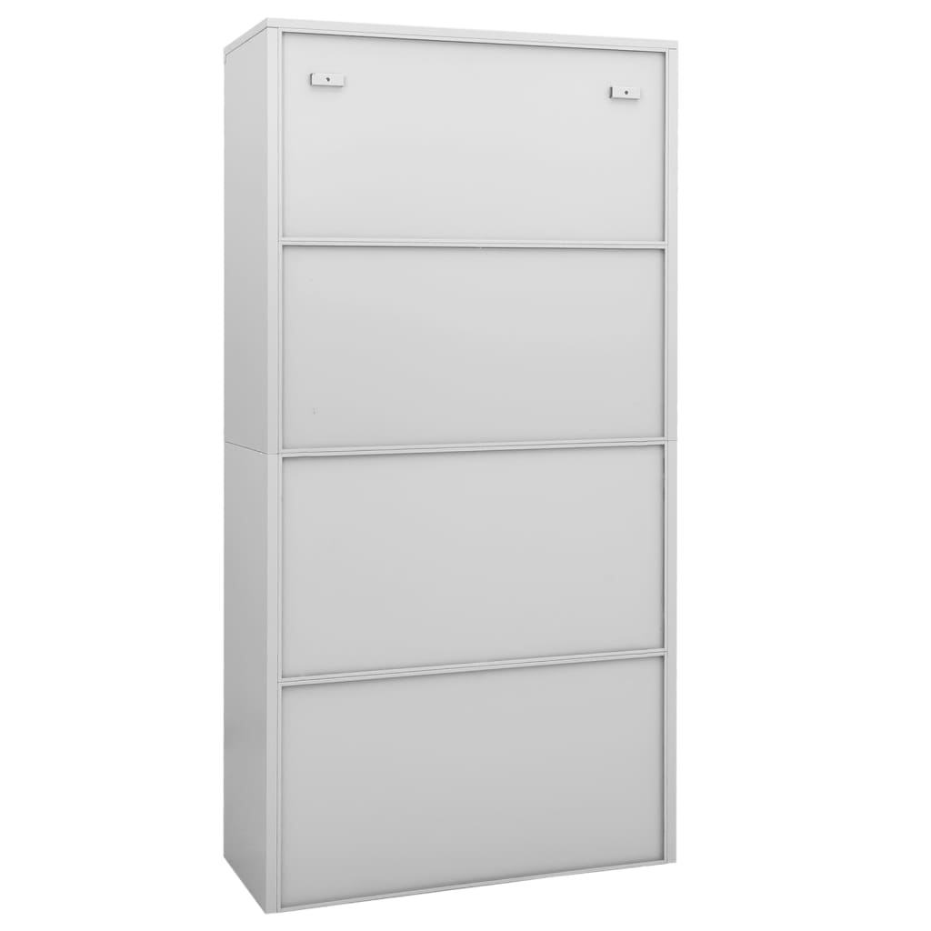 Armadio per Ufficio Grigio Chiaro 90x40x180 cm Acciaio e Vetro 335939