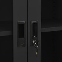 Armadio per Ufficio Antracite 90x40x180 cm in Acciaio e Vetro 335941