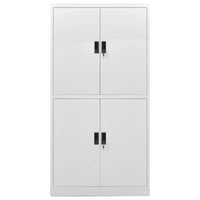 Armadio per Ufficio Grigio Chiaro 90x40x180 cm in Acciaio