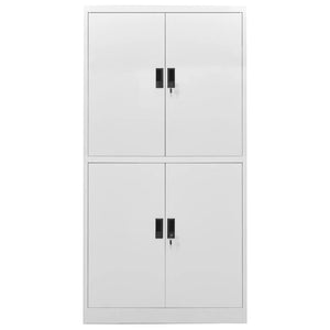 Armadio per Ufficio Grigio Chiaro 90x40x180 cm in Acciaio