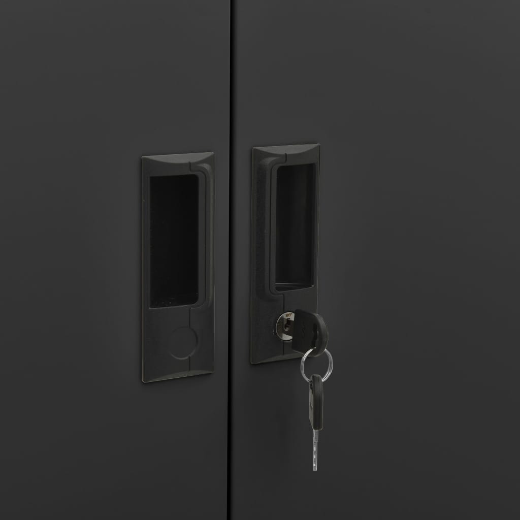 Armadio per Ufficio Antracite 90x40x180 cm in Acciaio 335945