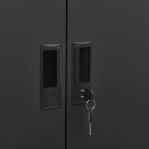 Armadio per Ufficio Antracite 90x40x180 cm in Acciaio 335945