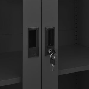 Armadio per Ufficio Antracite 90x40x180 cm in Acciaio 335949