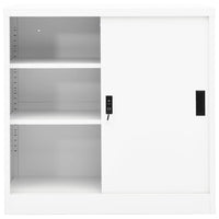 Armadio per Ufficio Anta Scorrevole Bianco 90x40x90cm Acciaio 335950
