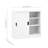 Armadio per Ufficio Anta Scorrevole Bianco 90x40x90cm Acciaio