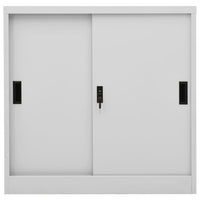 Armadio Ufficio Anta Scorrevole GrigioChiaro 90x40x90cm Acciaio 335951