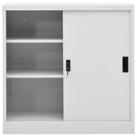 Armadio Ufficio Anta Scorrevole GrigioChiaro 90x40x90cm Acciaio 335951