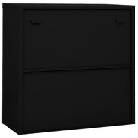 Armadio per Ufficio Anta Scorrevole Nero 90x40x90cm Acciaio