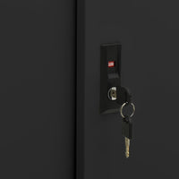Armadio per Ufficio Anta Scorrevole Nero 90x40x90cm Acciaio