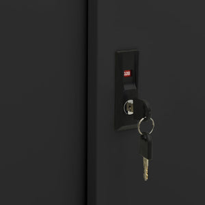Armadio per Ufficio Anta Scorrevole Nero 90x40x90cm Acciaio