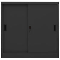 Armadio Ufficio Anta Scorrevole Antracite 90x40x90cm Acciaio