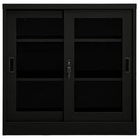 Armadio con Ante Scorrevoli Nero 90x40x90 cm in Acciaio 335956