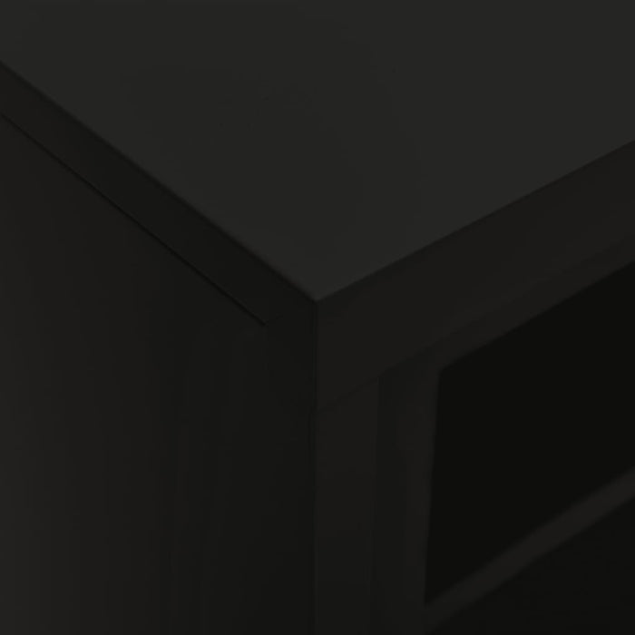 Armadio con Ante Scorrevoli Nero 90x40x90 cm in Acciaio 335956