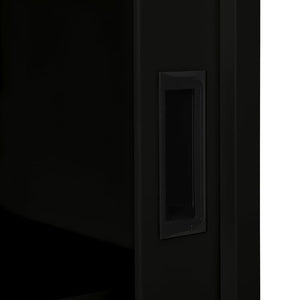 Armadio con Ante Scorrevoli Nero 90x40x90 cm in Acciaio 335956