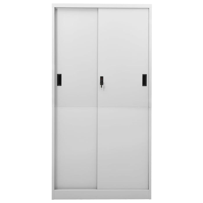 Armadio con Anta Scorrevole Grigio Chiaro 90x40x180 cm Acciaio 335959