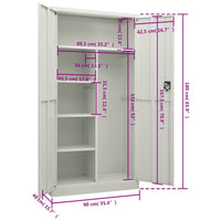 Armadio con Ripiani Grigio Chiaro 90x40x180 cm in Acciaio cod mxl 77395