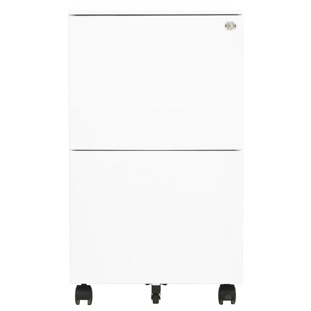 Schedario Mobile Bianco 39x45x67 cm in Acciaio 335974