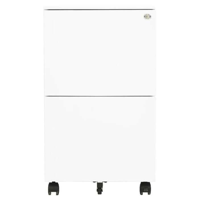 Schedario Mobile Bianco 39x45x67 cm in Acciaio 335974