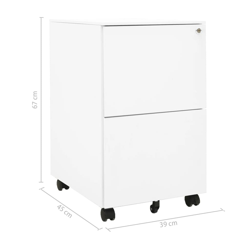 Schedario Mobile Bianco 39x45x67 cm in Acciaio cod mxl 64492