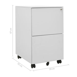 Schedario Mobile Grigio Chiaro 39x45x67 cm in Acciaio 335975