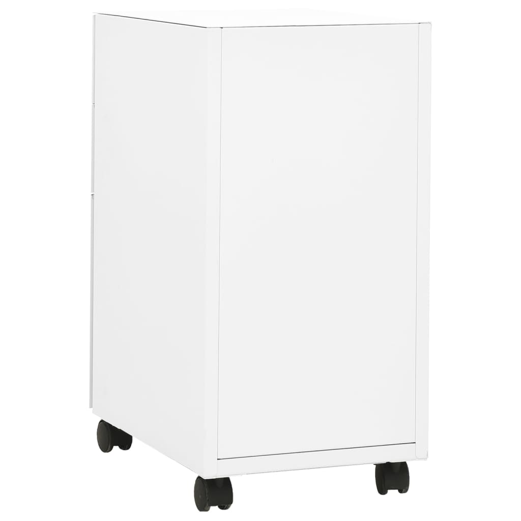 Schedario Mobile Bianco 30x45x59 cm in Acciaio 335982