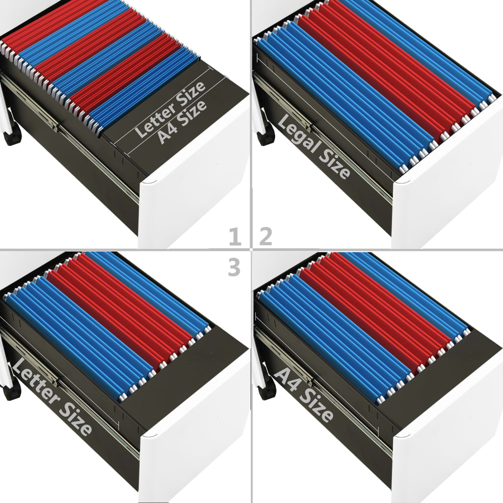 Schedario Mobile Bianco 30x45x59 cm in Acciaio cod mxl 55204