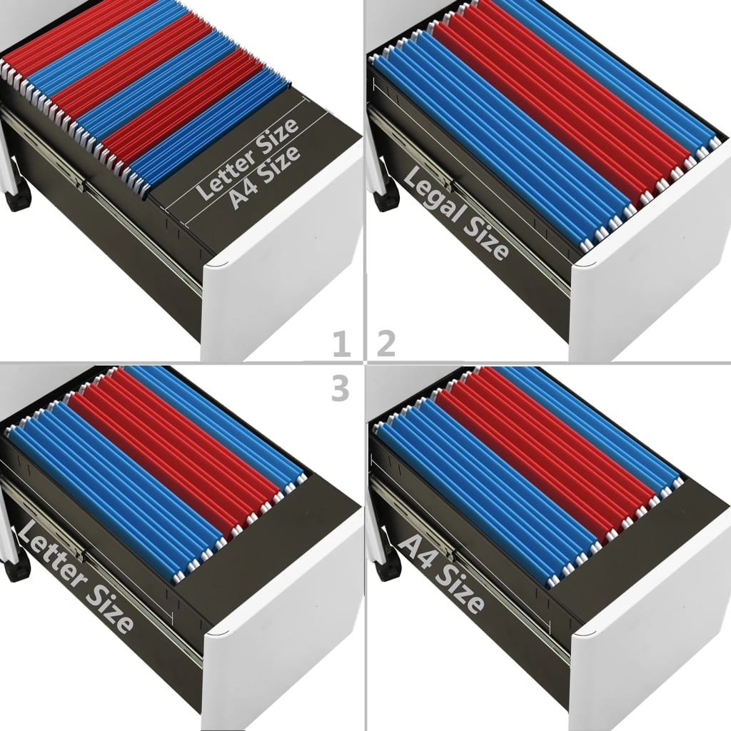 Schedario Mobile Grigio Chiaro 30x45x59 cm in Acciaio cod mxl 69071