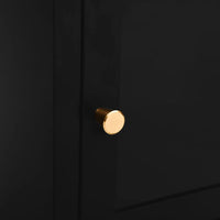 Comodino Nero 40x30x54,5 cm in Acciaio e Vetro 336052