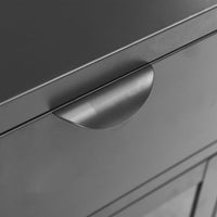 Comodino Antracite 40x30x54,5 cm in Acciaio e Vetro 336054