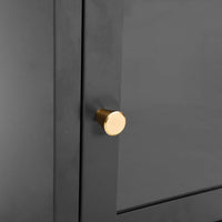 Comodino Antracite 40x30x54,5 cm in Acciaio e Vetro 336054