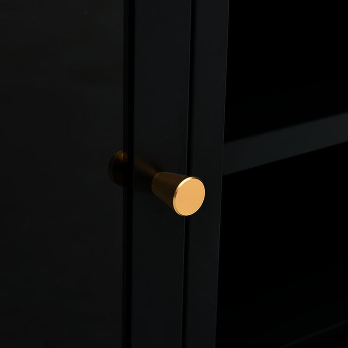 Mobile TV Nero 90x30x44 cm in Acciaio e Vetro cod mxl 65451