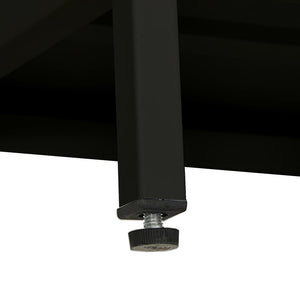 Mobile TV Nero 90x30x44 cm in Acciaio e Vetro 336055