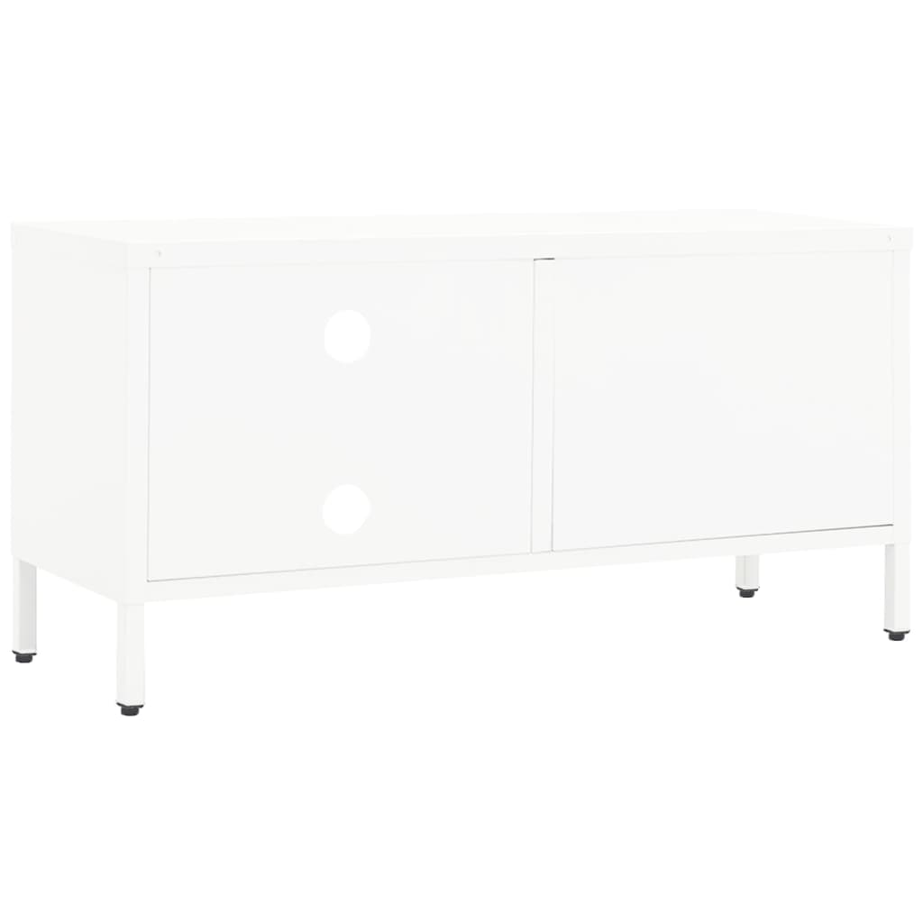 Mobile TV-Credenza TV-Console TV Bianco 90x30x44 cm in Acciaio e Vetro