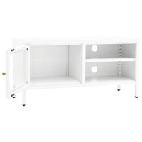Mobile TV-Credenza TV-Console TV Bianco 90x30x44 cm in Acciaio e Vetro