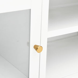 Mobile TV-Credenza TV-Console TV Bianco 90x30x44 cm in Acciaio e Vetro