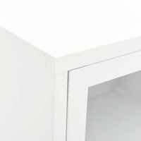 Mobile TV-Credenza TV-Console TV Bianco 90x30x44 cm in Acciaio e Vetro