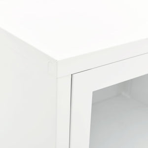 Mobile TV-Credenza TV-Console TV Bianco 90x30x44 cm in Acciaio e Vetro