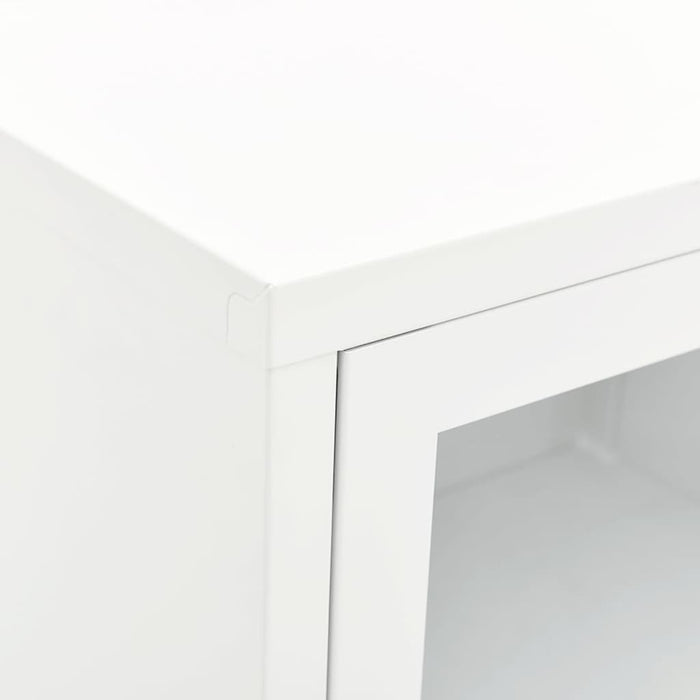 Mobile TV-Credenza TV-Console TV Bianco 90x30x44 cm in Acciaio e Vetro